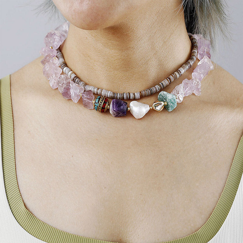 Raw Crystal Collier Necklace