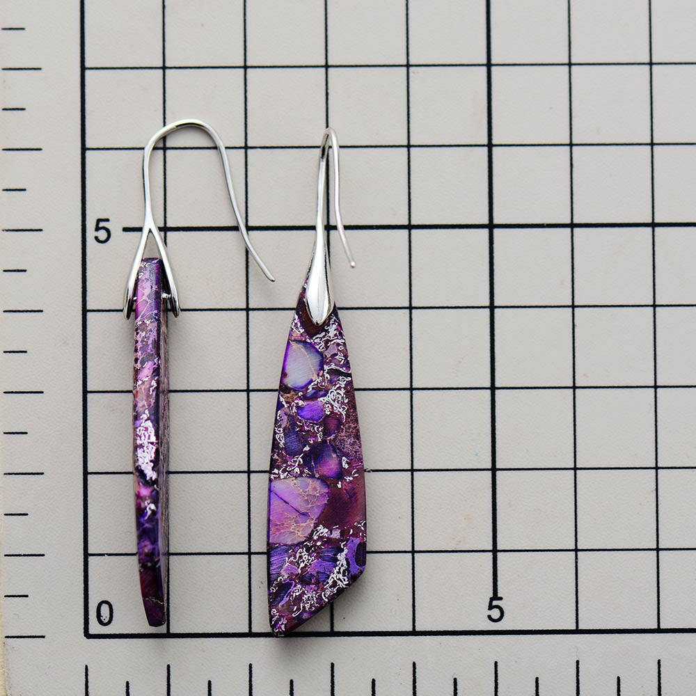 Antique Purple Jasper Hook Earring