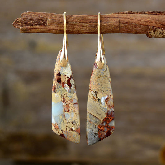 Natural Jasper Hook Earring