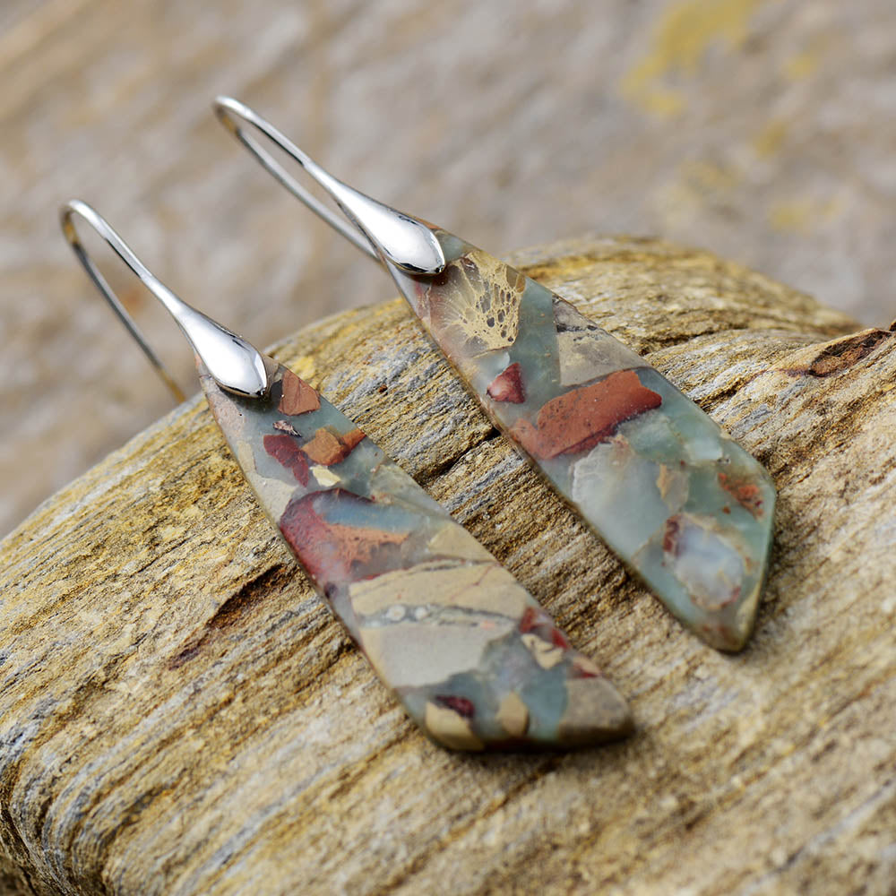 Natural Jasper Hook Earring