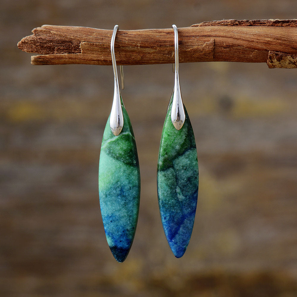 Forest Jasper Hook Earring