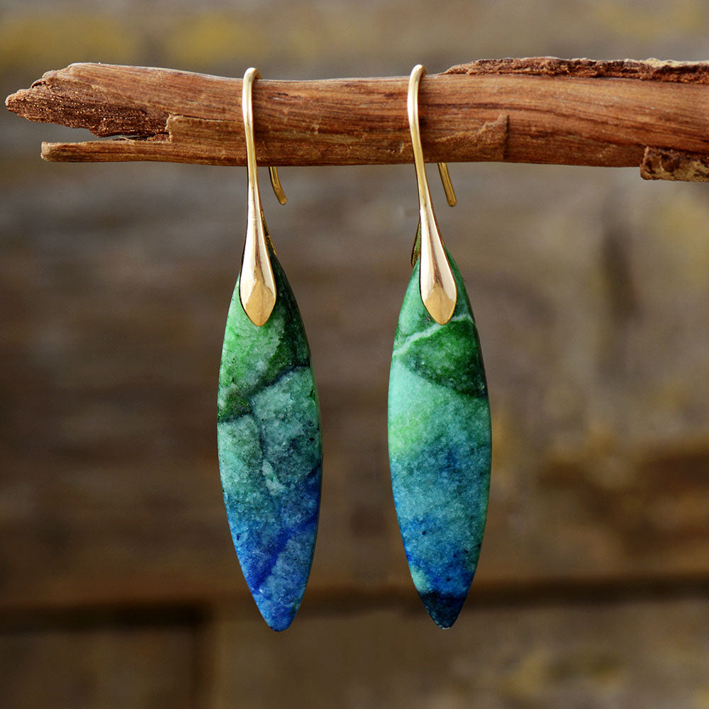 Forest Jasper Hook Earring