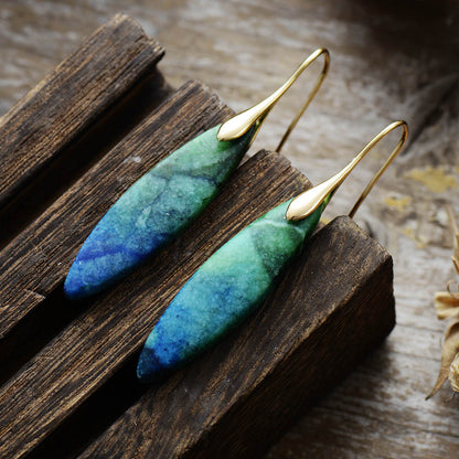 Forest Jasper Hook Earring