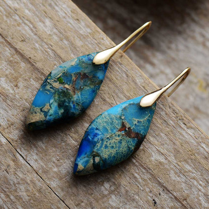 Blue Leaves Jasper Earring