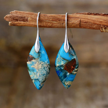 Blue Leaves Jasper Earring