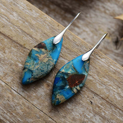 Blue Leaves Jasper Earring