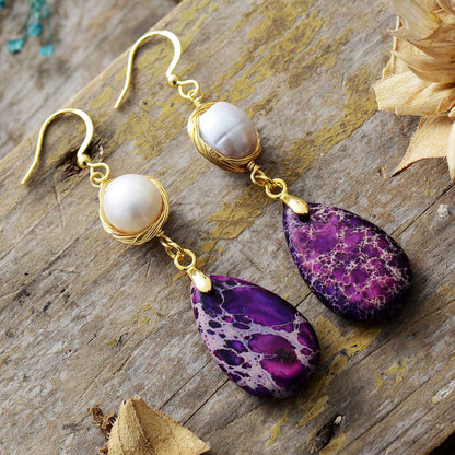 Purple Jasper Dangle Earring