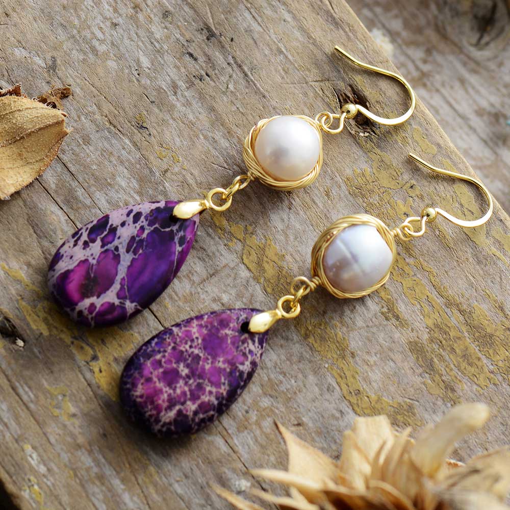 Purple Jasper Dangle Earring