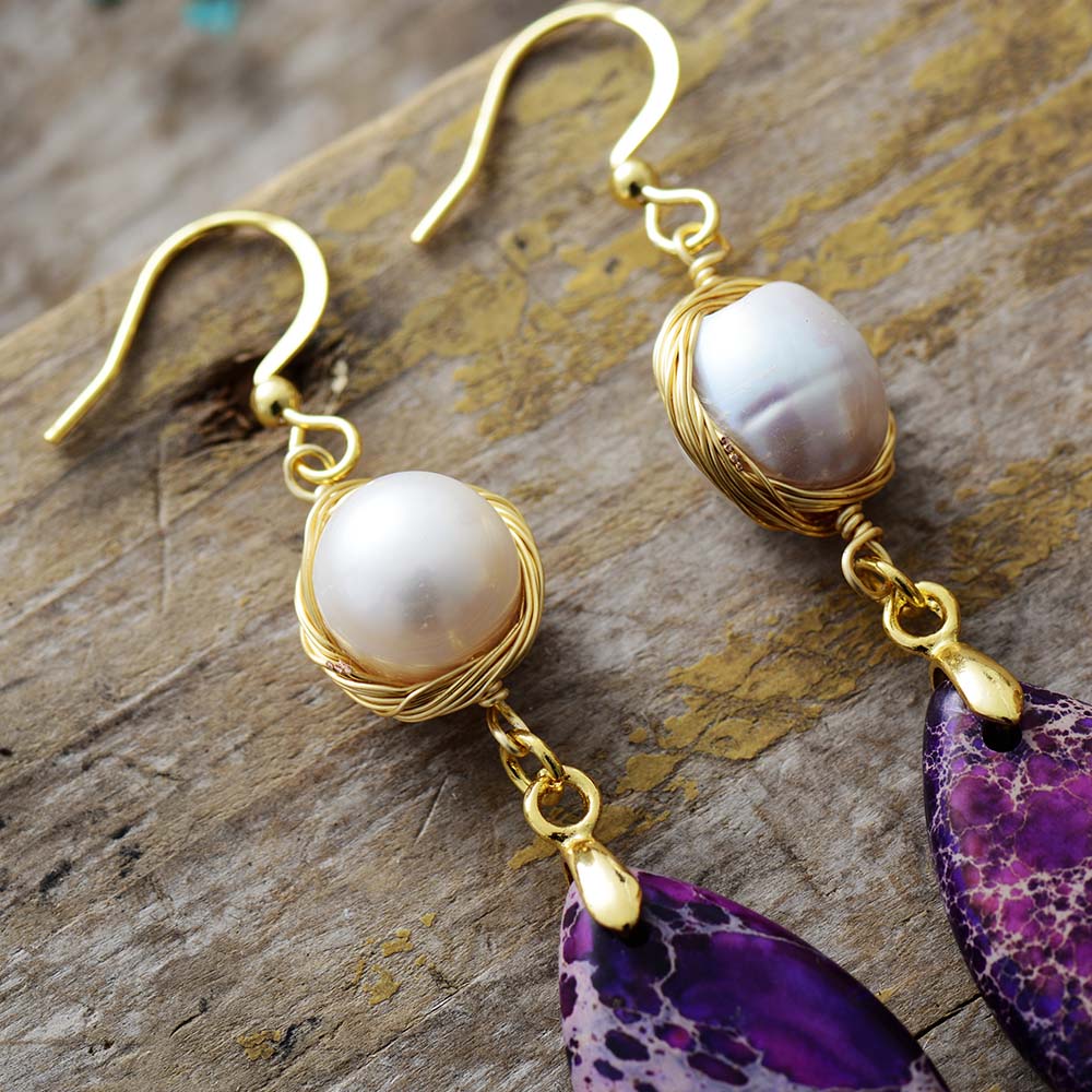 Purple Jasper Dangle Earring