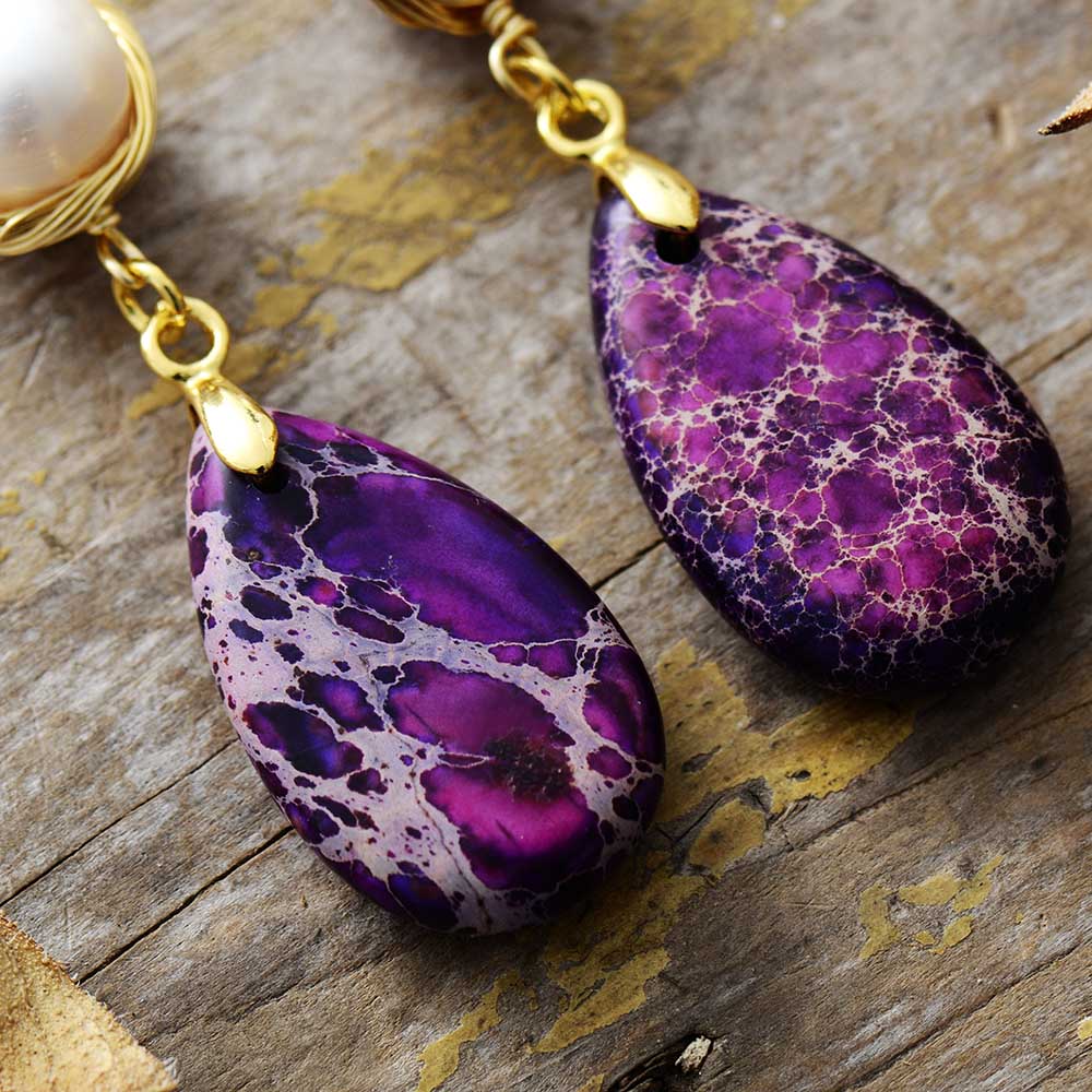 Purple Jasper Dangle Earring