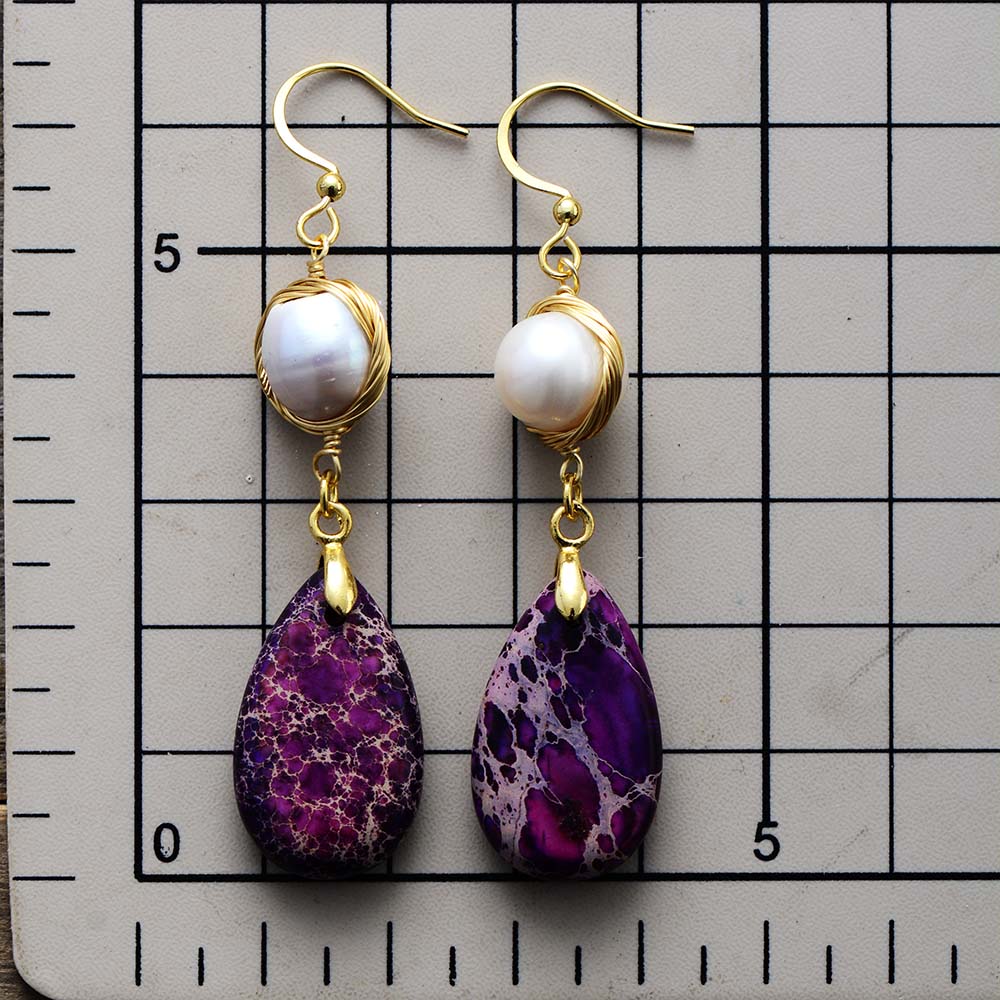 Purple Jasper Dangle Earring