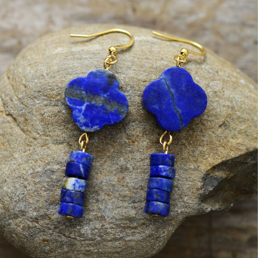 Clover Lapis Lazuli Earring