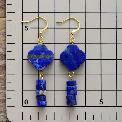 Clover Lapis Lazuli Earring