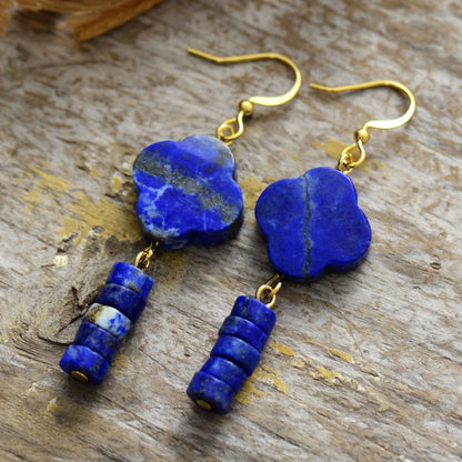 Clover Lapis Lazuli Earring