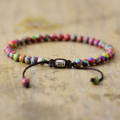 Colorful Jade Beaded Bracelet