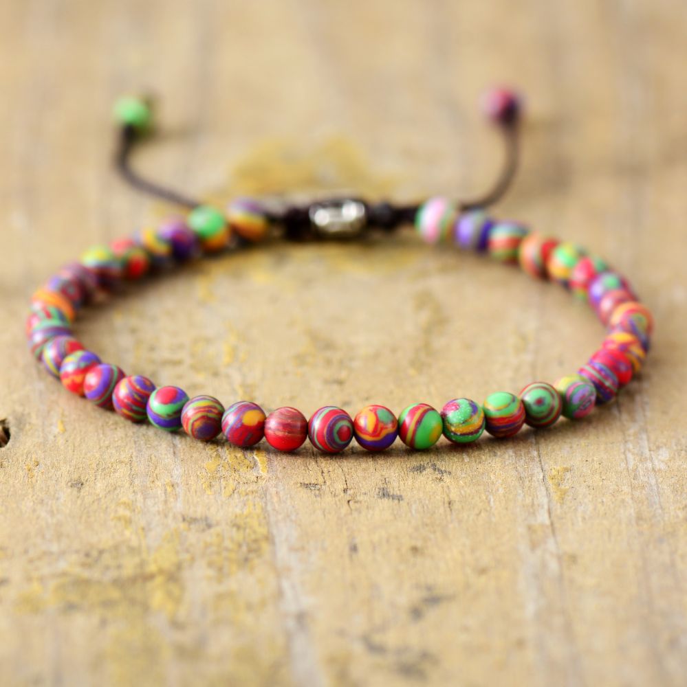 Colorful Jade Beaded Bracelet