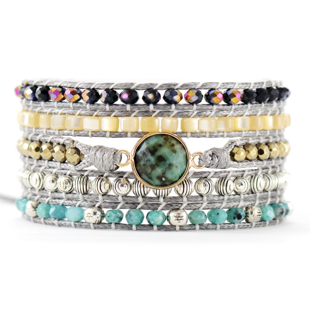 Gorgeous African Turquoise Wrap Bracelet