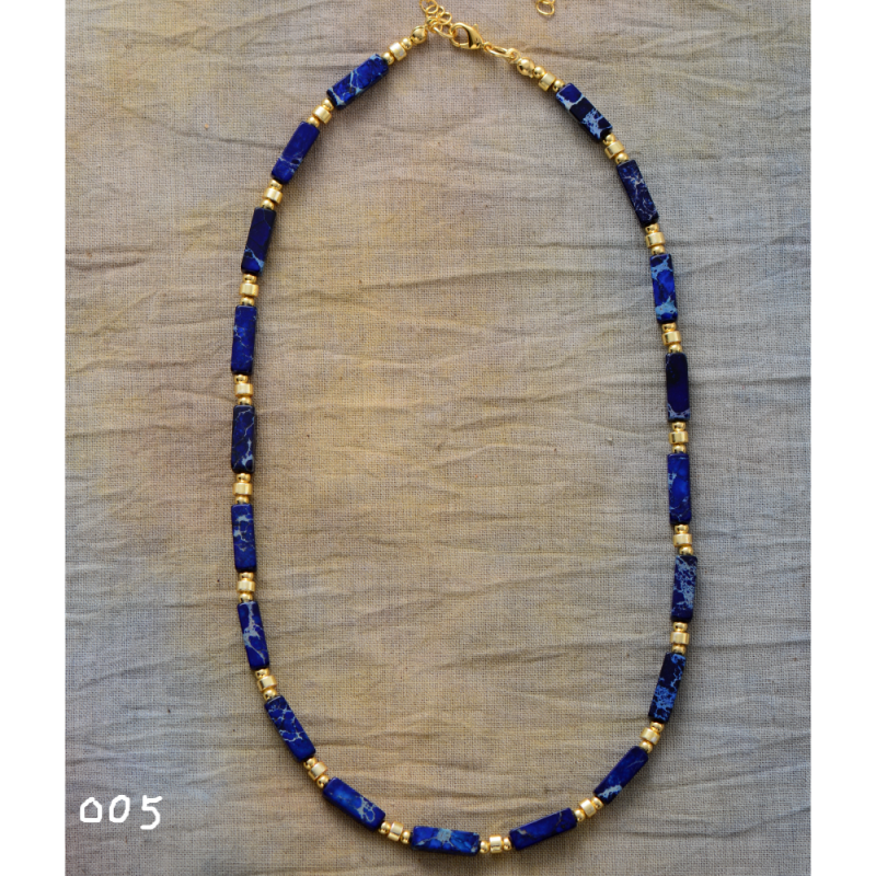 Musegem | blue jasper high quality jewelry women men necklace