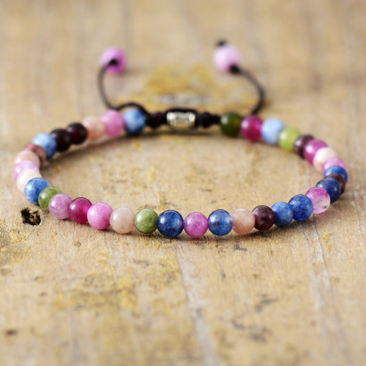 Colorful Jade Beaded Bracelet