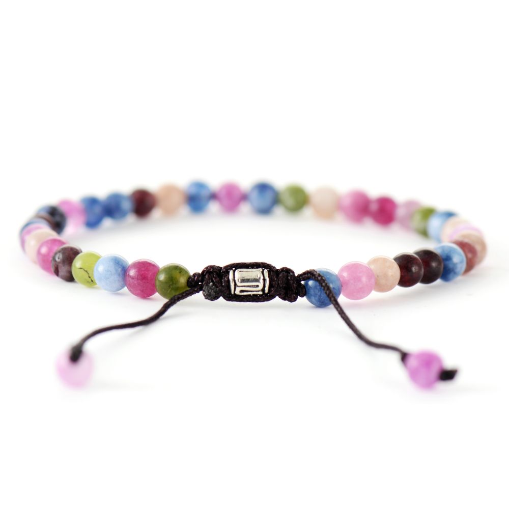 Colorful Jade Beaded Bracelet