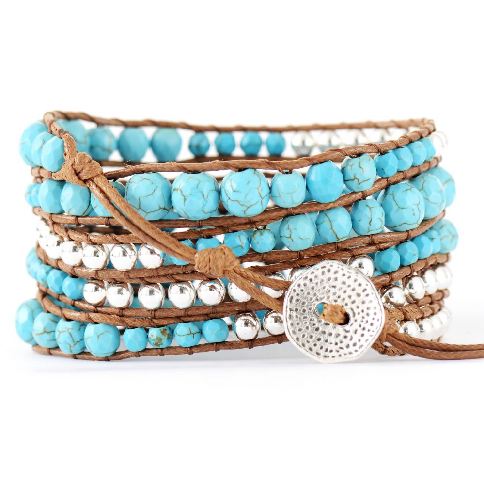 Ethnic Turquoise Wrap Bracelet