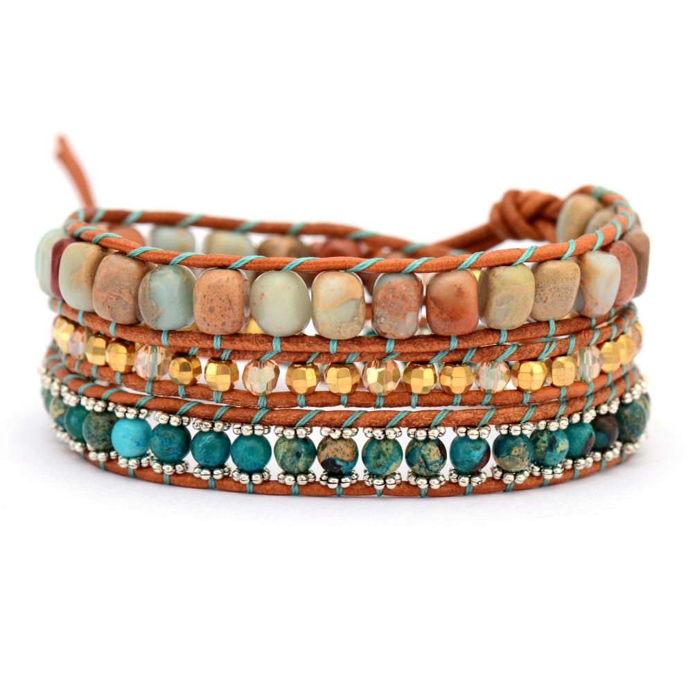 Women's Nutmeg Tree Leather Wrap Bracelet