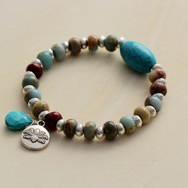 Lotus Turquoise Bracelet