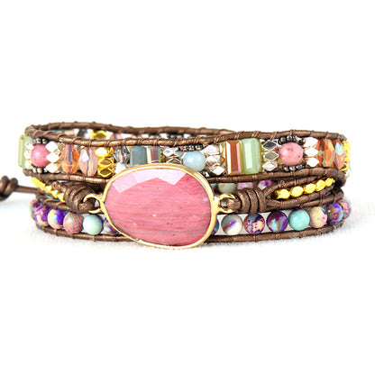 Rhodonite Triple Wrap Bracelet