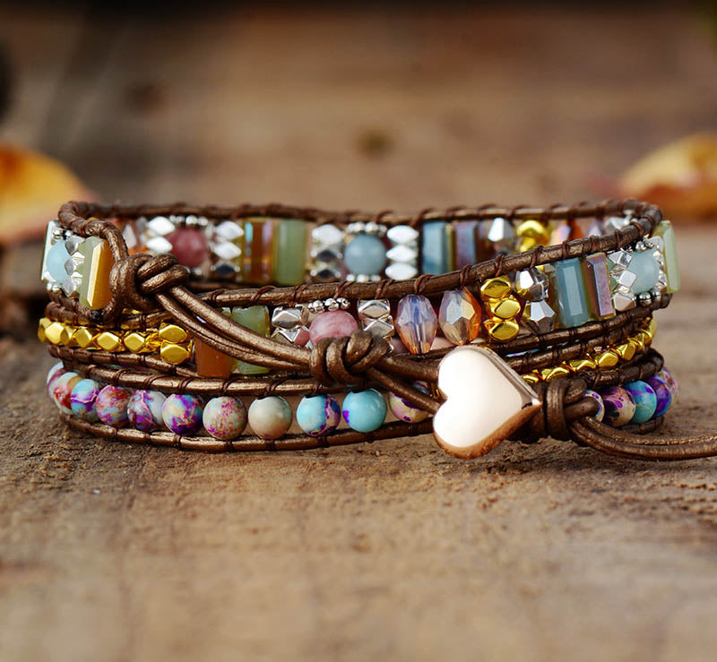 Rhodonite Triple Wrap Bracelet