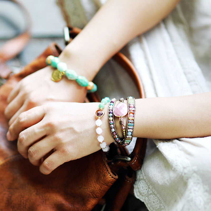 Rhodonite Triple Wrap Bracelet