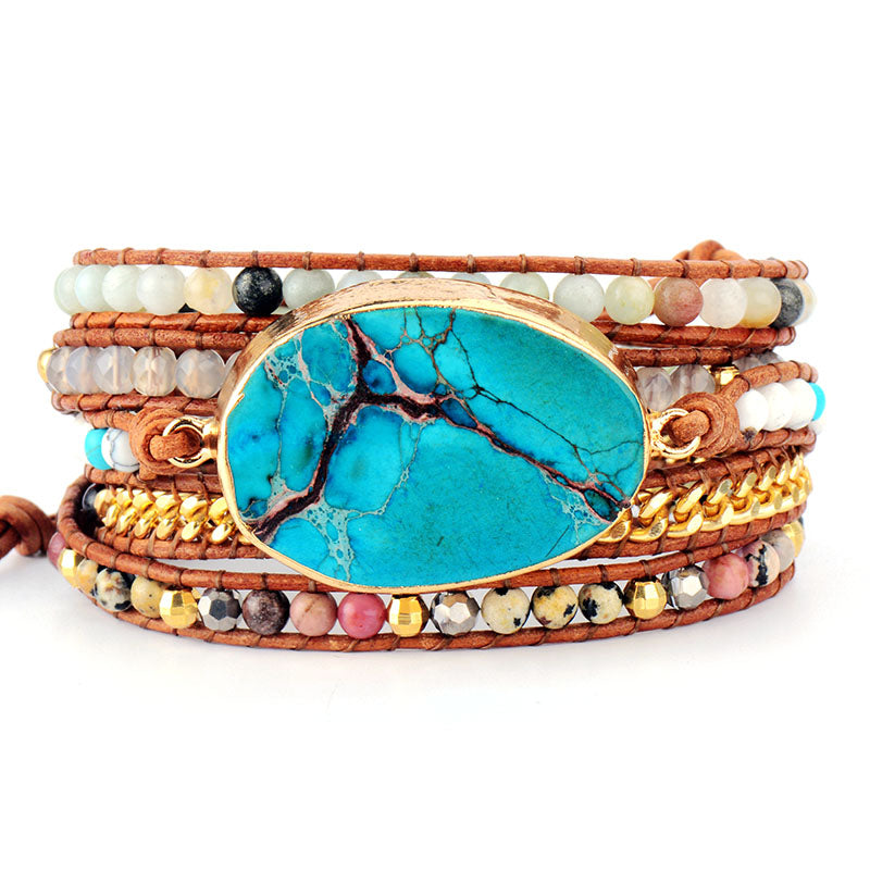 Ocean Jasper Wrap Bracelet