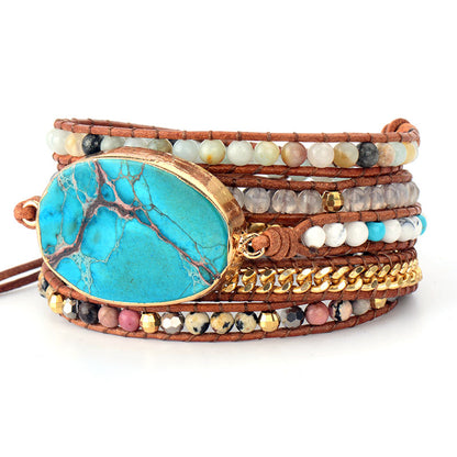 Ocean Jasper Wrap Bracelet