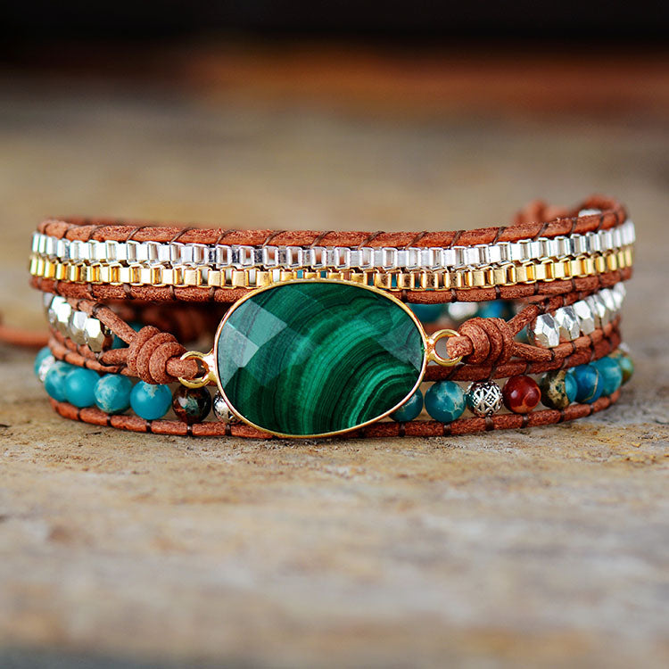 Malachite Wrap Bracelet