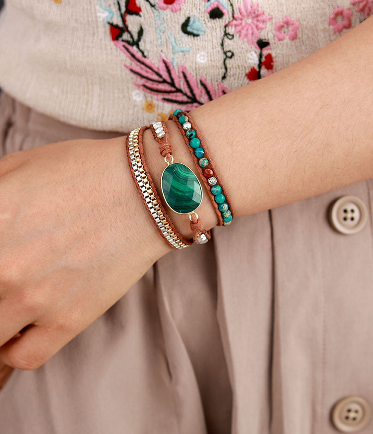 Malachite Wrap Bracelet