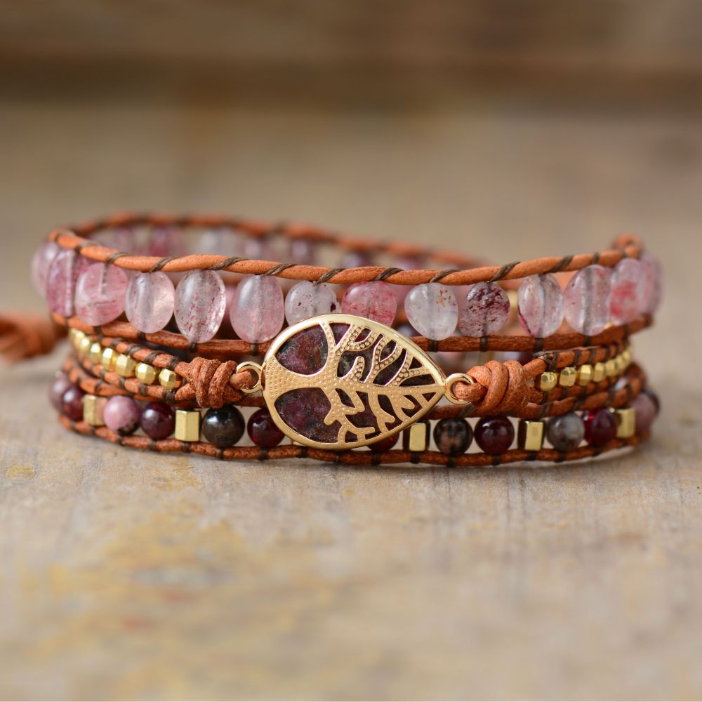 Rose Teardrop Wrap Bracelet