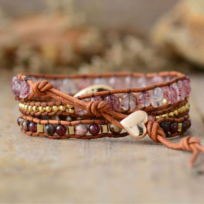 Rose Teardrop Wrap Bracelet