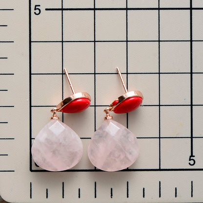 cute pink teardrop earrings