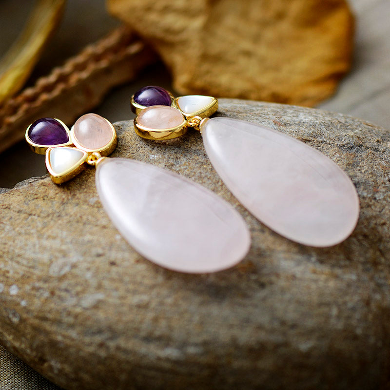 Rose Quartz Healing Earrings