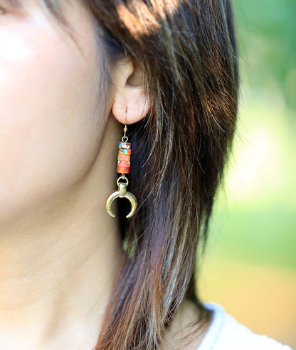 Ethnic Crescent Earring