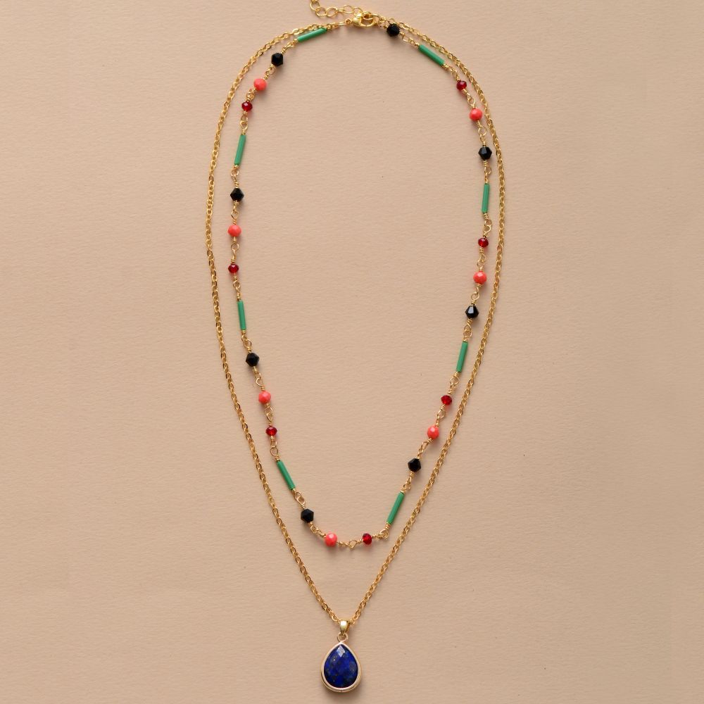 Lapis Lazuli Charm Pendant Necklace