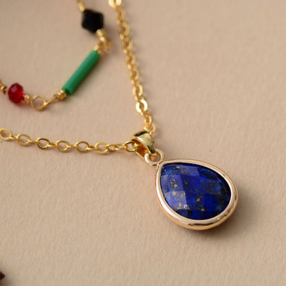 Lapis Lazuli Charm Pendant Necklace