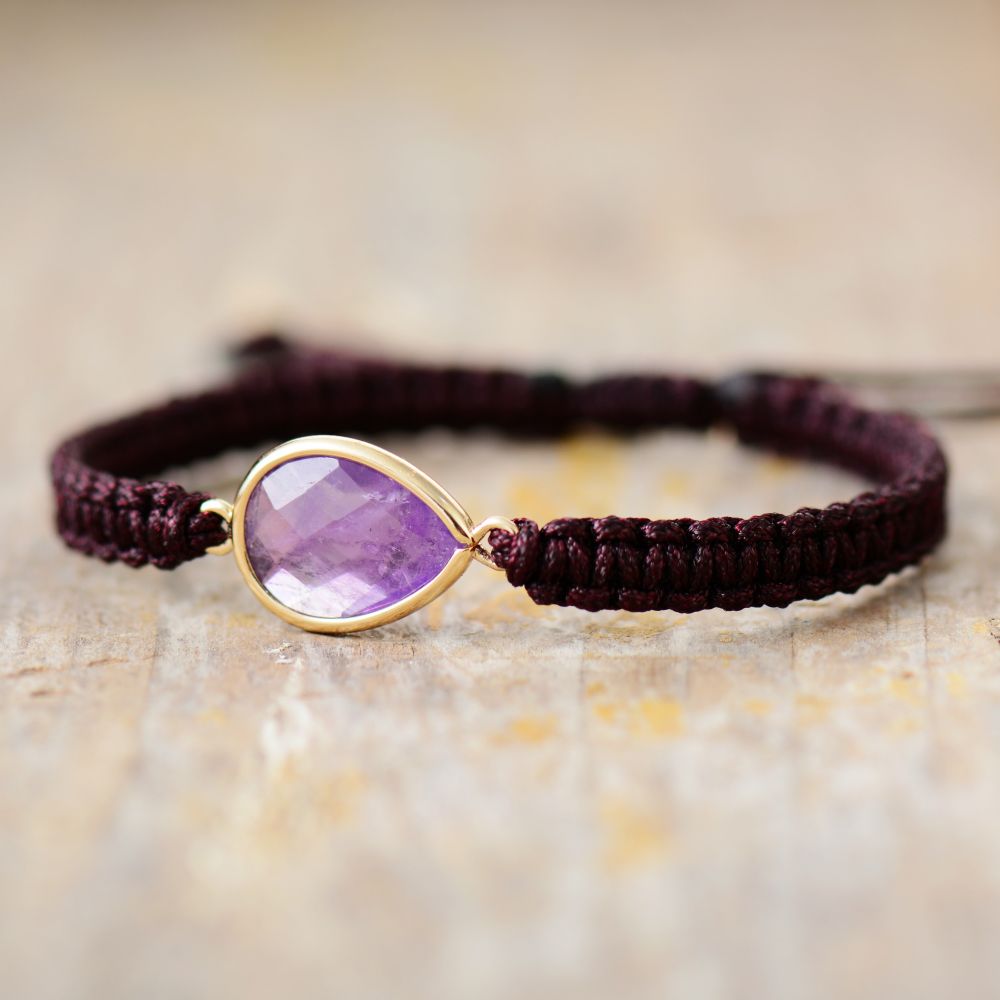 red brown bangle amethyst stone bracelet