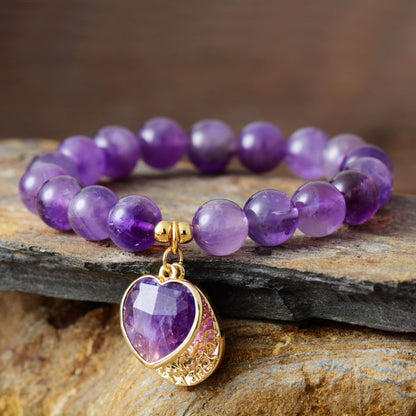 handmade amethyst beaded bracelet for women