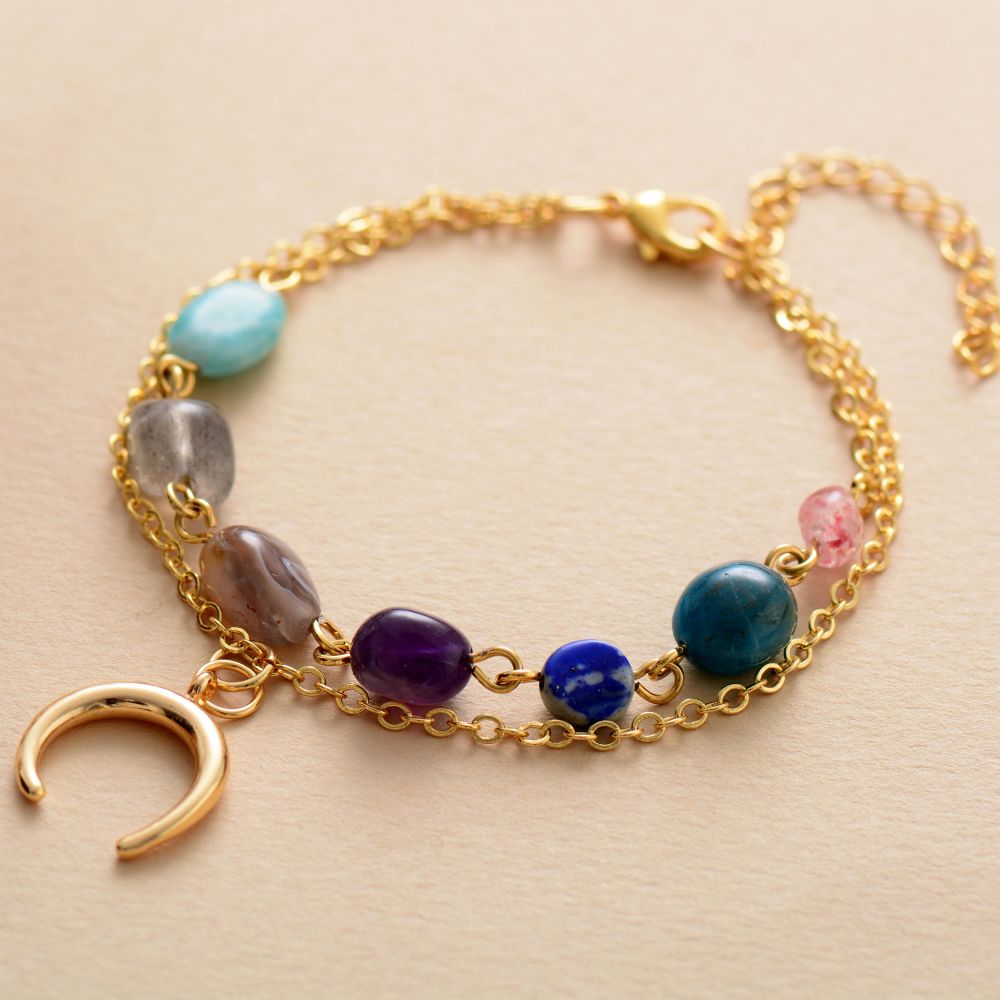 Crescent Moon Quartz Bracelet