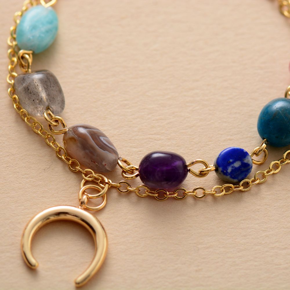 Crescent Moon Quartz Bracelet