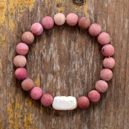 strawberry stone 8mm beads