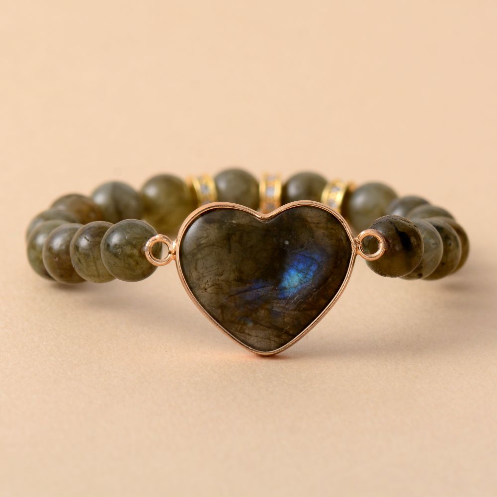 labradorite heart love bracelet | Musegem 