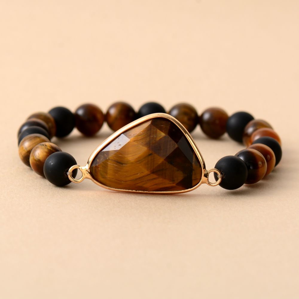 Geometric tiger eye charm | Musegem