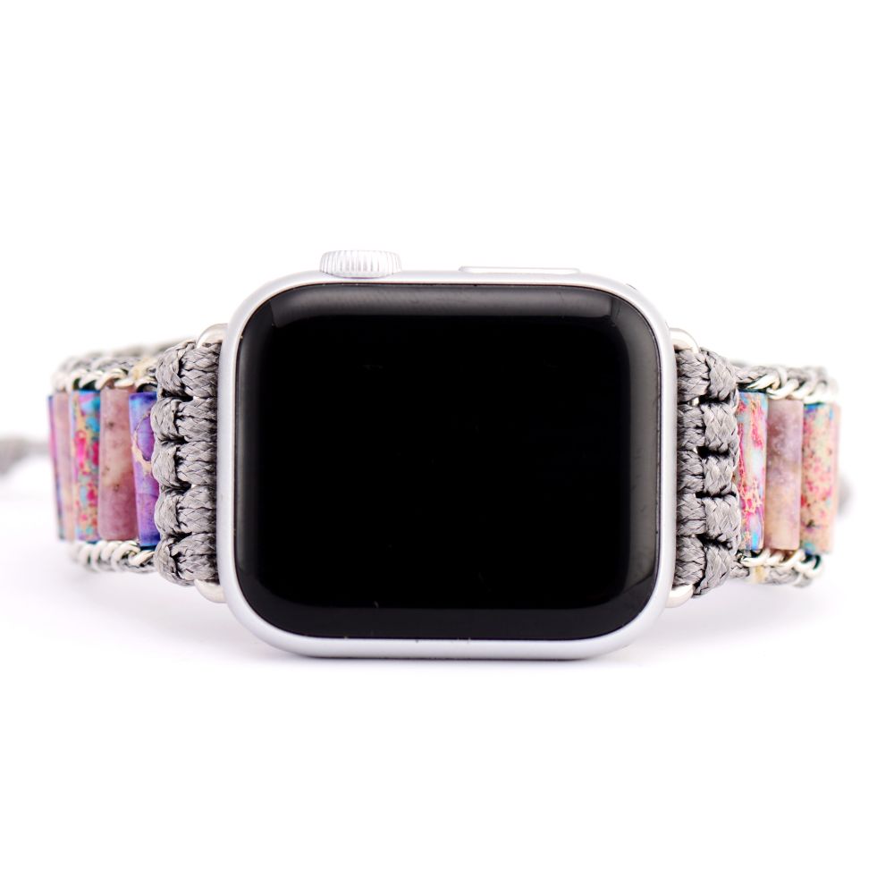 Natural Stone Bead Apple Watch Band Gem Handmade