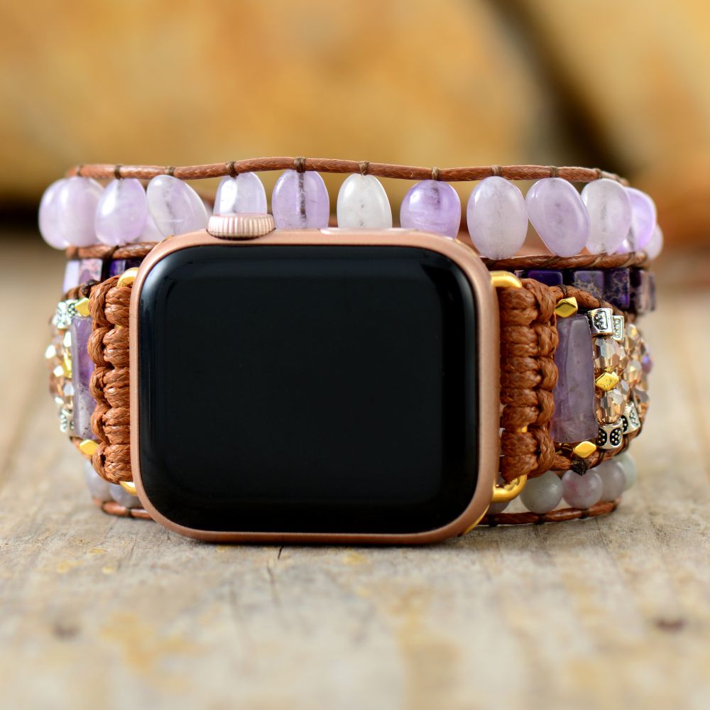 amethyst braided wrap bracelet Apple watch band | Musegem